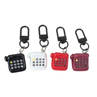 Miniature Vintage Resin Keychain Pendant Classical Telephone Ornament Cute Bag Charm For Friend Couples