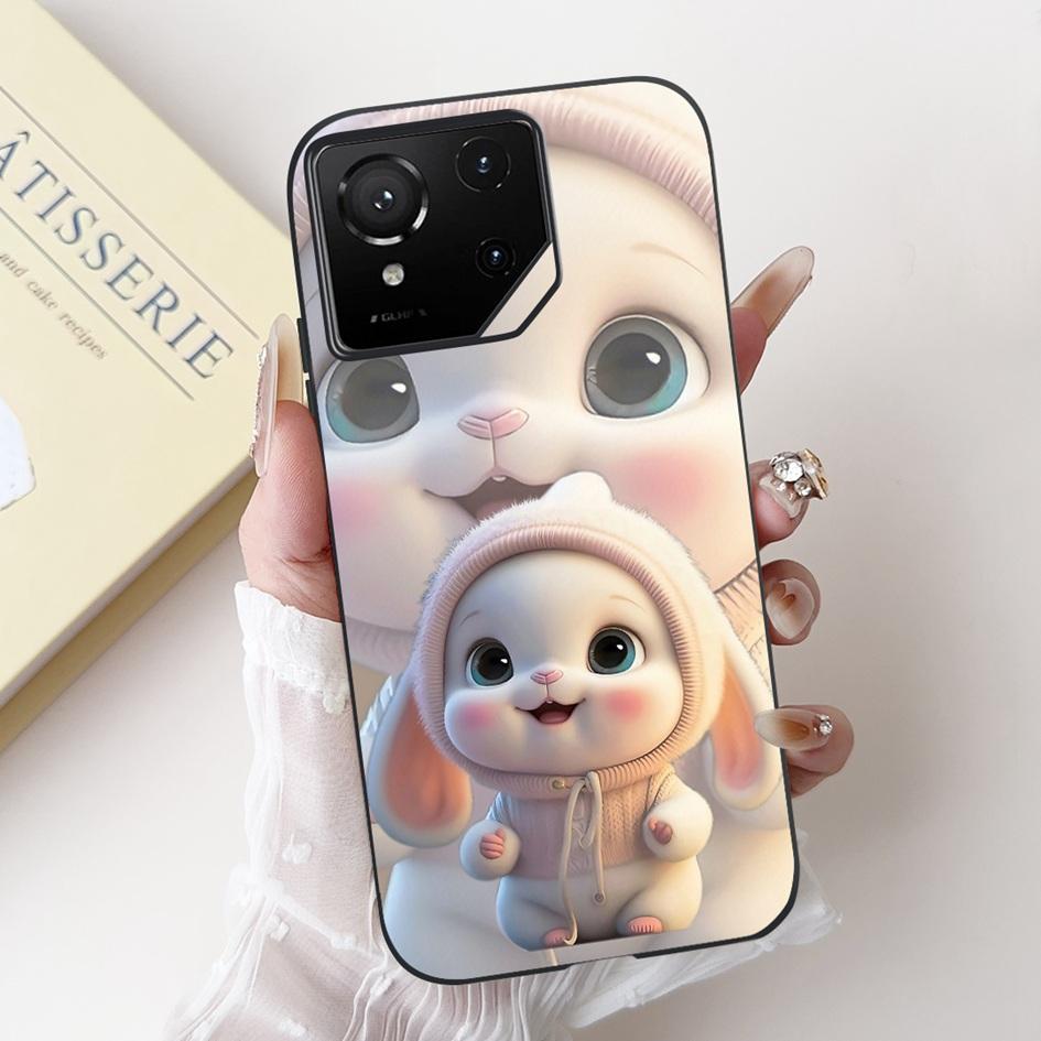 For Asus Rog Phone 9 Pro 5G Case Popular Flower Cartoon Soft Black Silicone Shockproof Cover For Asus Rog Phone 9 FE Phone9 Capa