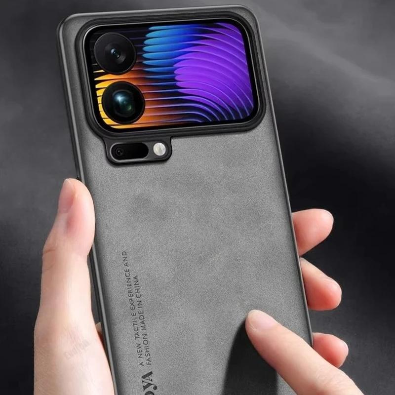 Business Man Phone Case for Xiaomi 17 Pro Max 15T 14T Pro 5G Sheepskin Leather All-inclusive Lens Phone Back Cover