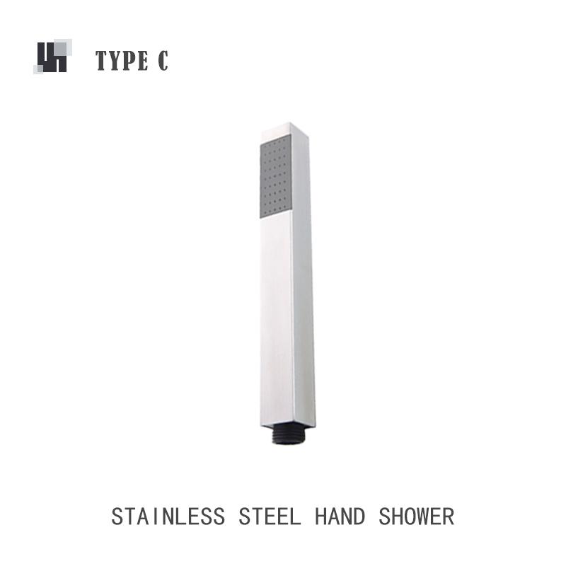 Brushed Stainless Steel Hand Shower Bathroom Hand Held Shower Set with Holder and Hose Wall Mounted Hand Hold Shower Head