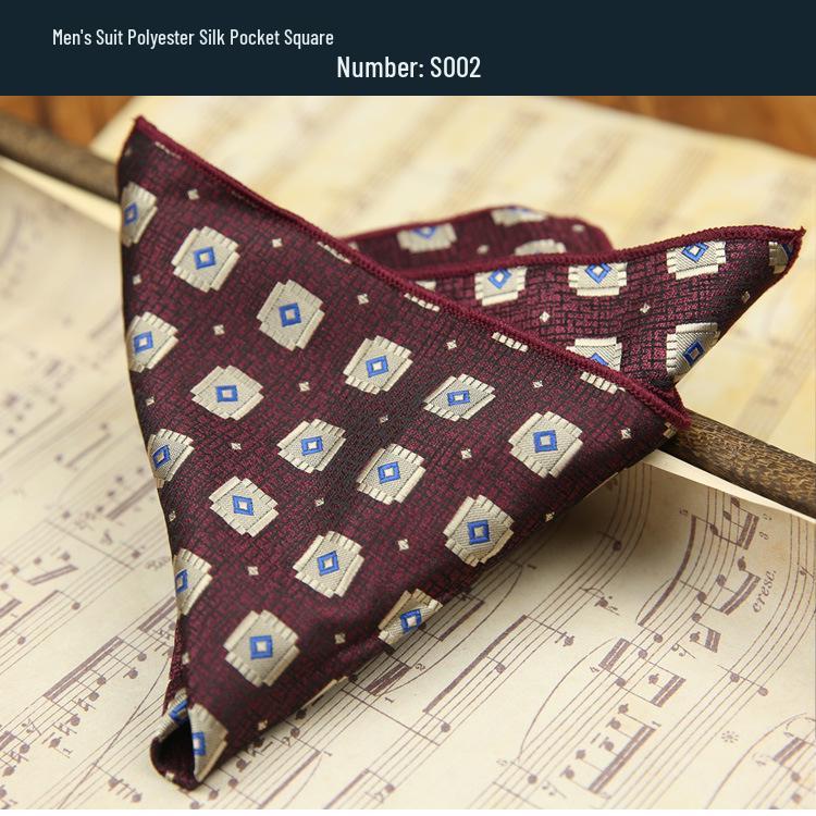 Men's Coffee Floral Pocket Square - Tuxedo Accessory with Small Pattern