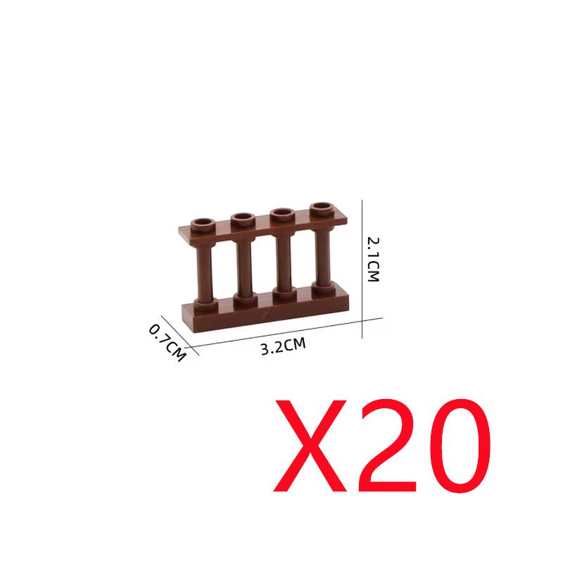 MOC City Architecture Building Blocks Basic Accessories Fences Stairs Houses Gardens Tree Trunks Bricks Compatible Toy Gift X031