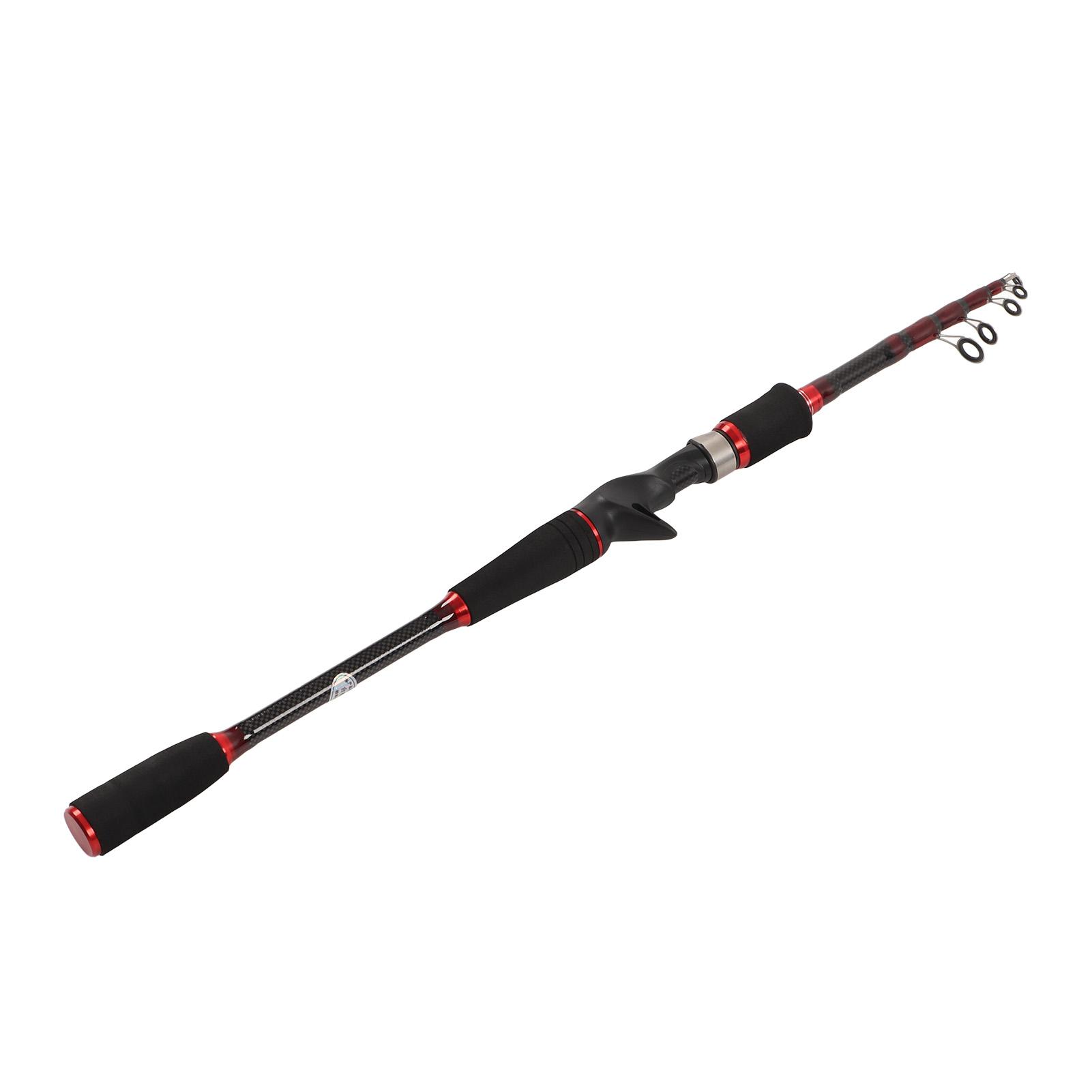 Telescopic Fishing Rod Lightweight Carbon Fiber Casting Fishing Pole with Stainless Steel Swivel Guide for Bass Trout