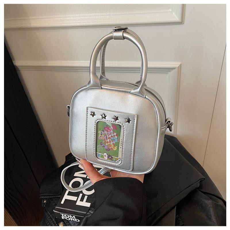 

Высококлассный нишевый дизайн женская летняя новая модная сумка-мессенджер портативная маленькая квадратная сумка серебряный