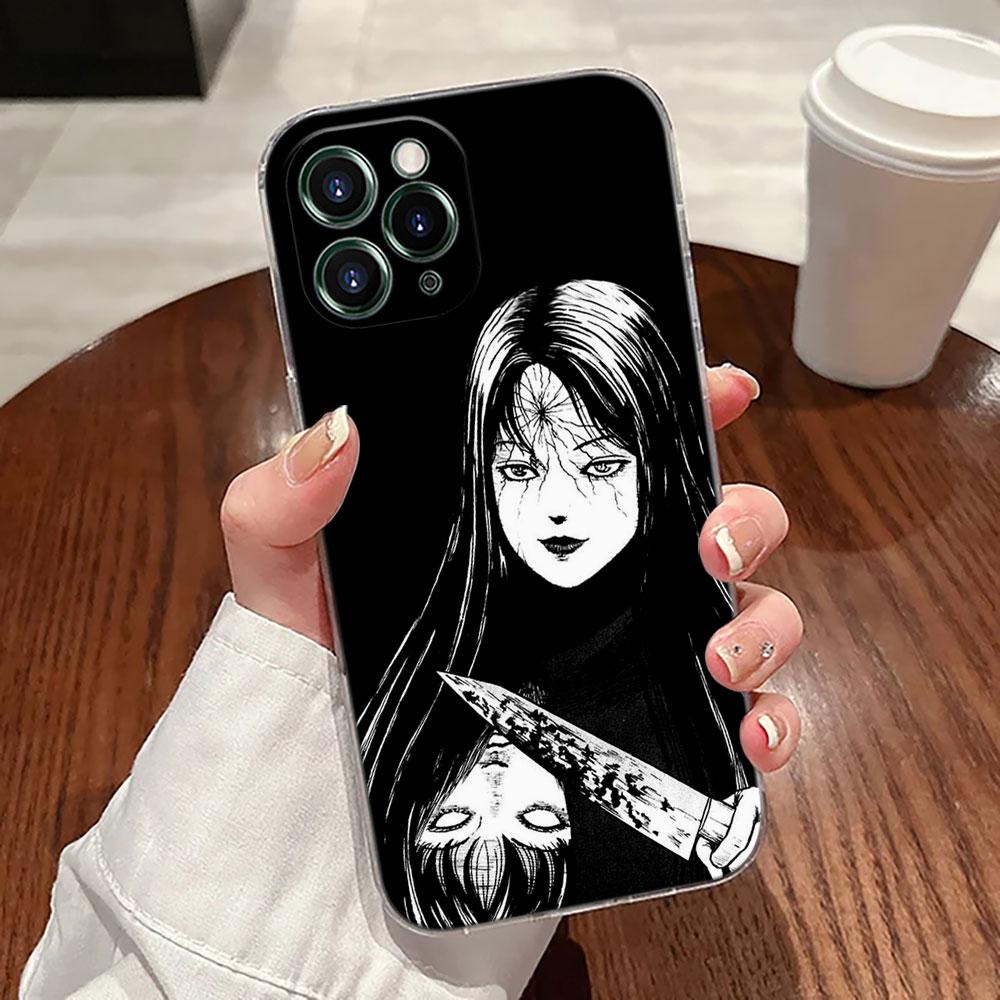 Horror Comic T-Tomies-Junjis Ito Manga Transparent Case For Apple iPhone 17 16 15 14 13 12 11 Pro Max Plus 16E 17Air Phone Cover