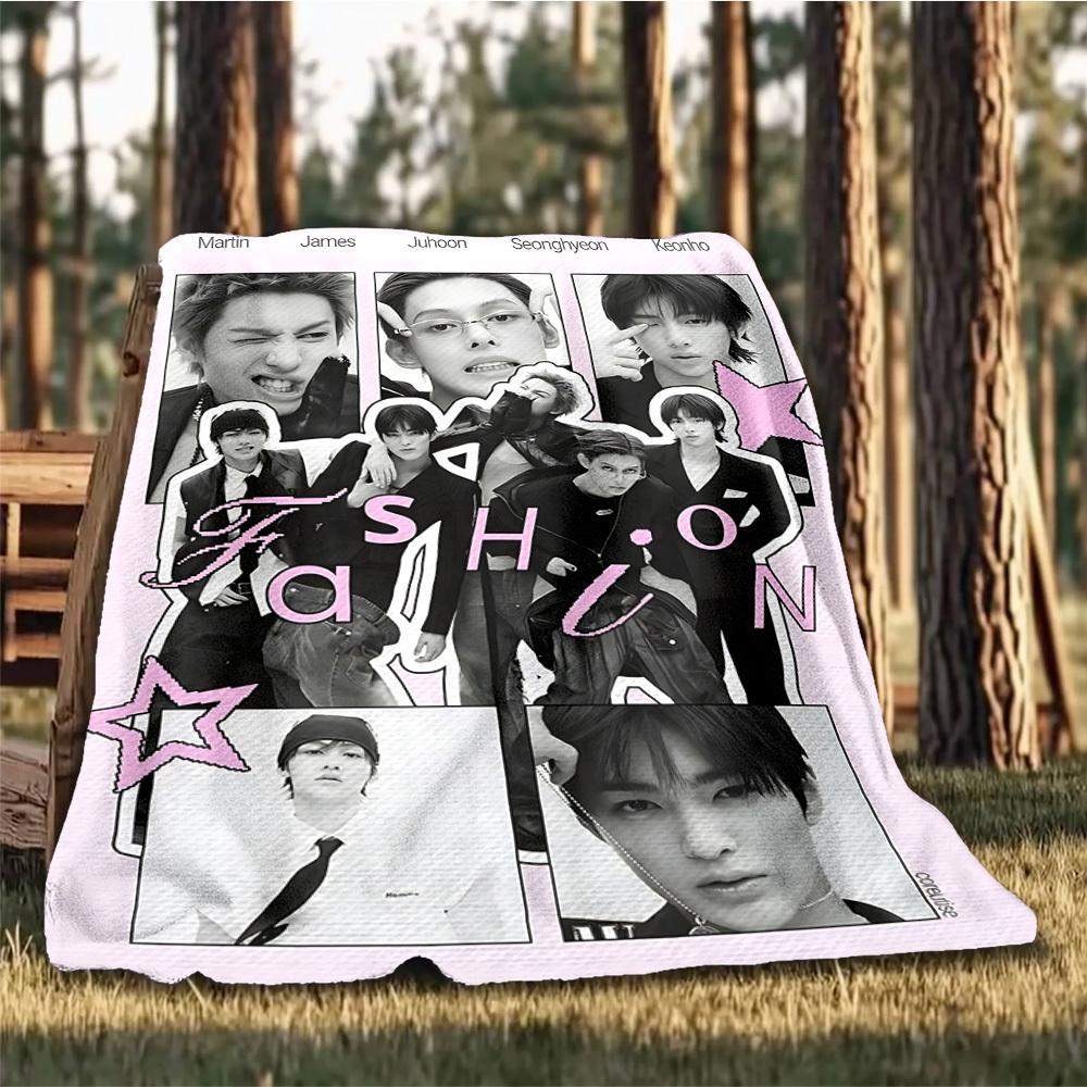 1pc Cortis, K pop Outdoor Personalized Flannel Blanket, Soft, Lightweight Personalized Flannel Blanket, Digital Printing,