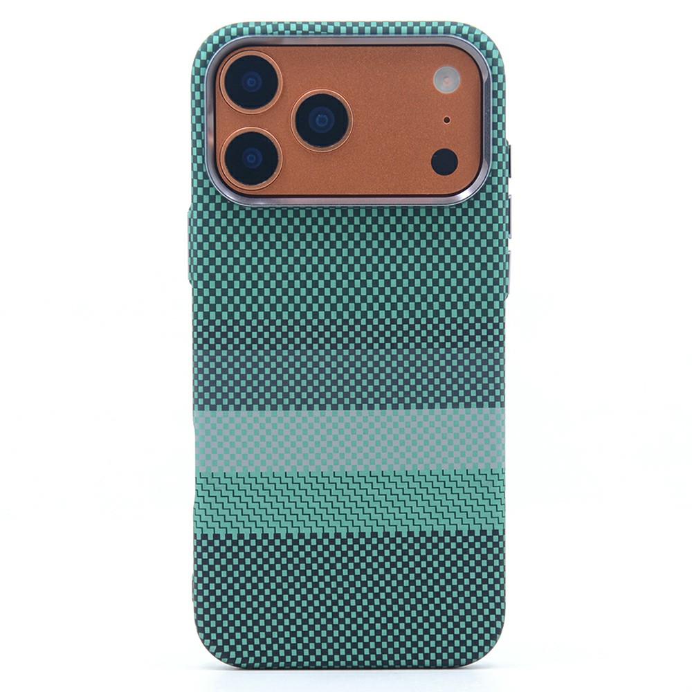 For iPhone 17 Pro Magnetic Case Carbon Fiber Texture Water Transfer PC Phone Cover