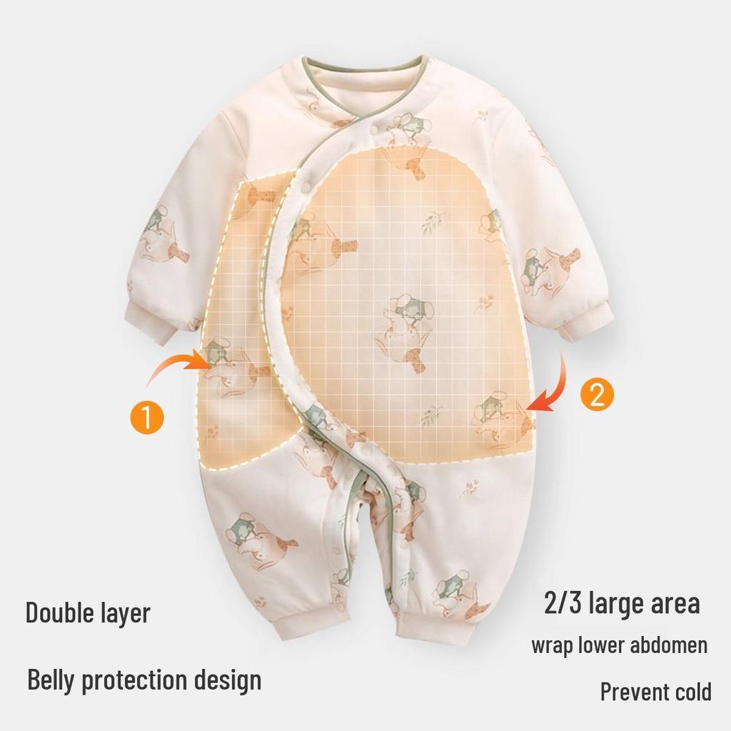 Jingqi Baby Warmer Baumwoll-Strampler: Gemütliche Herbst- & Winter-Outdoorbekleidung