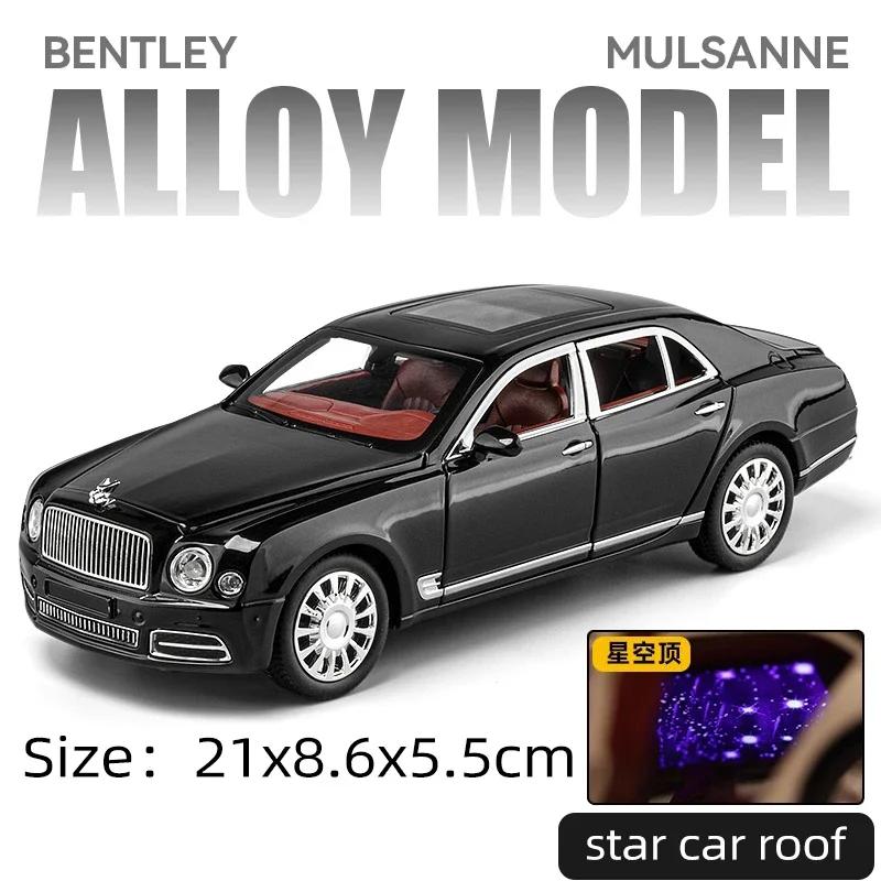 

1:24 Bentley Mulsanne Alloy Diecast Model Car Collection Vehicle Simulation Sound & Light Metal Toy Car Toy For Kids Gift A586