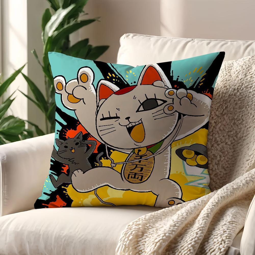 Manga Anime T-Turbo Granny Cat Cushion Cover For Pillow Printing Sofa Decoration Home Car Room Coffee Office Nordic Simplicity