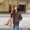 Light and thin ribs cotton clothes women's slim and versatile hooded short splicing cotton-padded clothes women's new coats age reduction