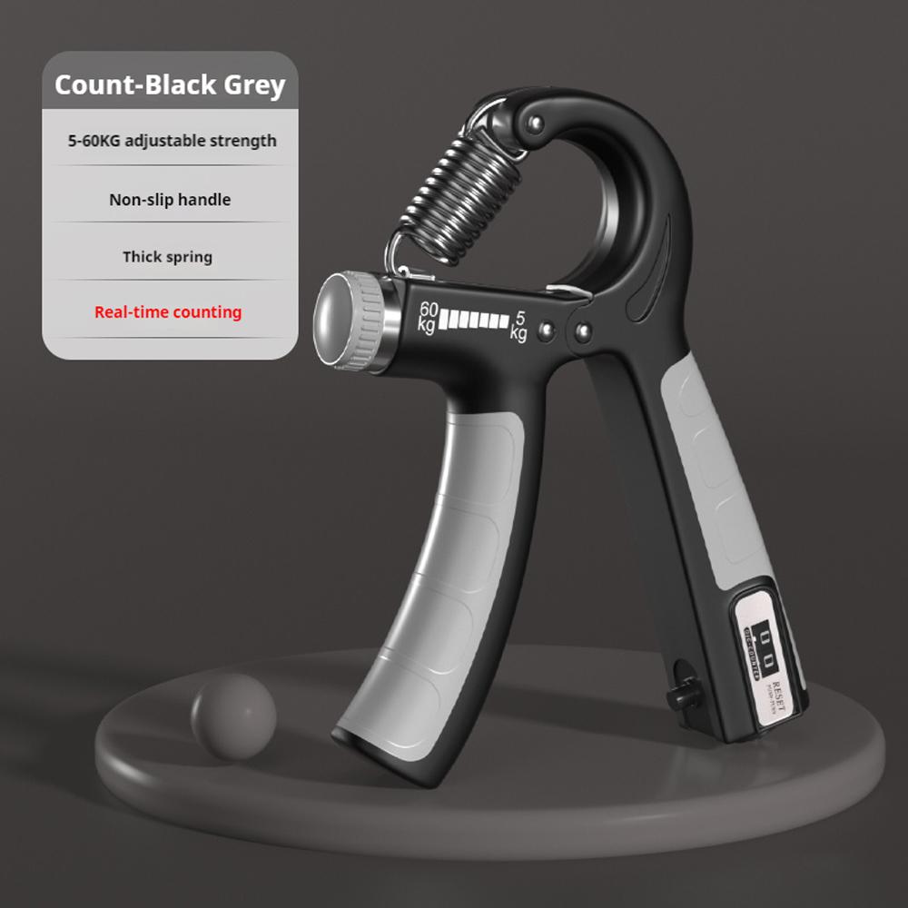 Hand Exercise Gripper R Type Adjustable Size Spring Grip Exercise Finger Pinch Wrist Expander Countable Strength Pliers High Quality серый