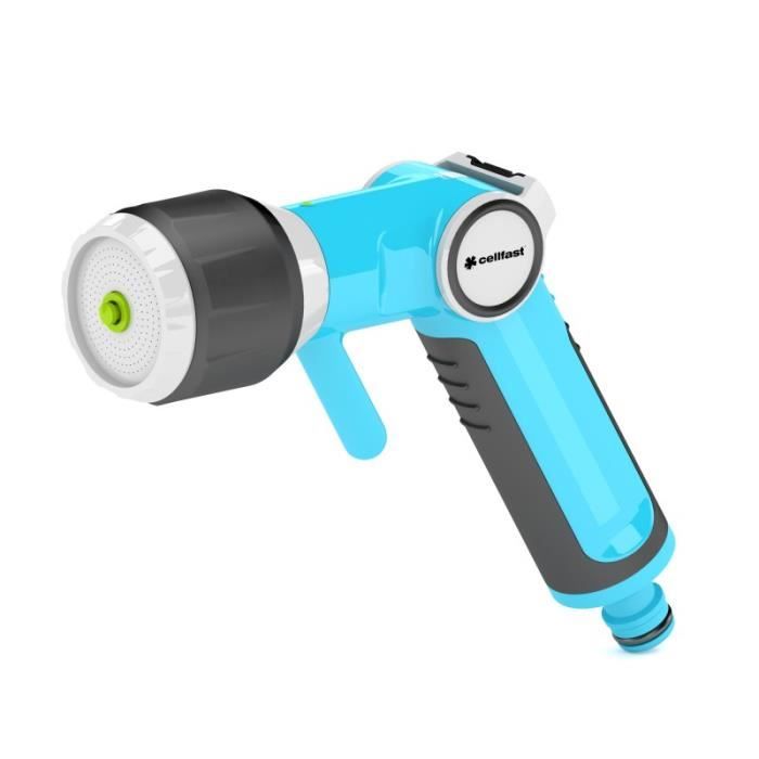 Pistolet arroseur - Cellfast - Ergo - Régulation débit non-progressive - Jet d'eau réglable - Système SafeTouch