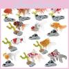 Conjunto Realista de Peixinhos Dourados e Peixes Koi em Miniatura com Base Perfeito para Decoração Aquática