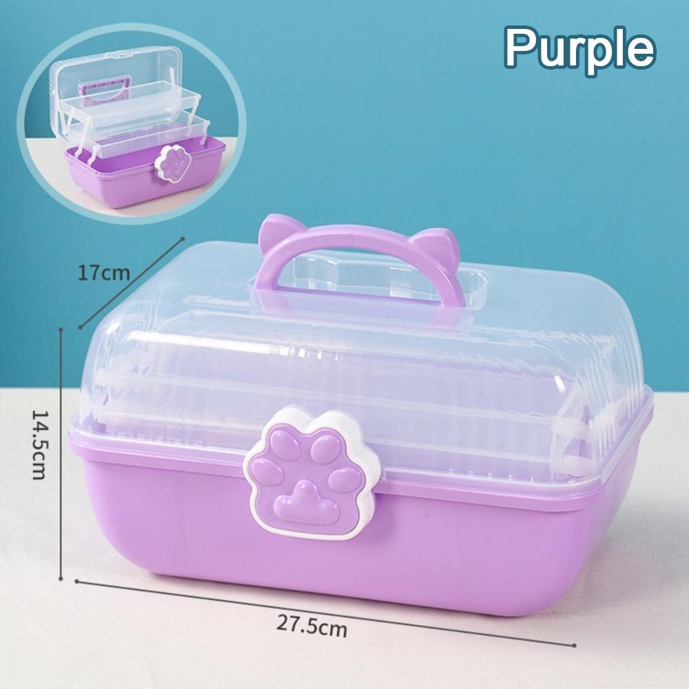 Three-layer Stationery Box Large Capacity Toy Box New Nail Art Organizer