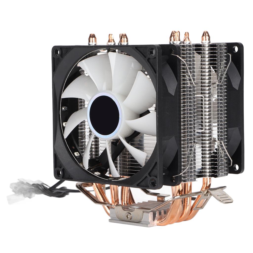 CPU Fan Direct Contact Technology RGB Lighting Low Noise Computer Cooler for Intel LGA 775 for Core2DUODual Fan