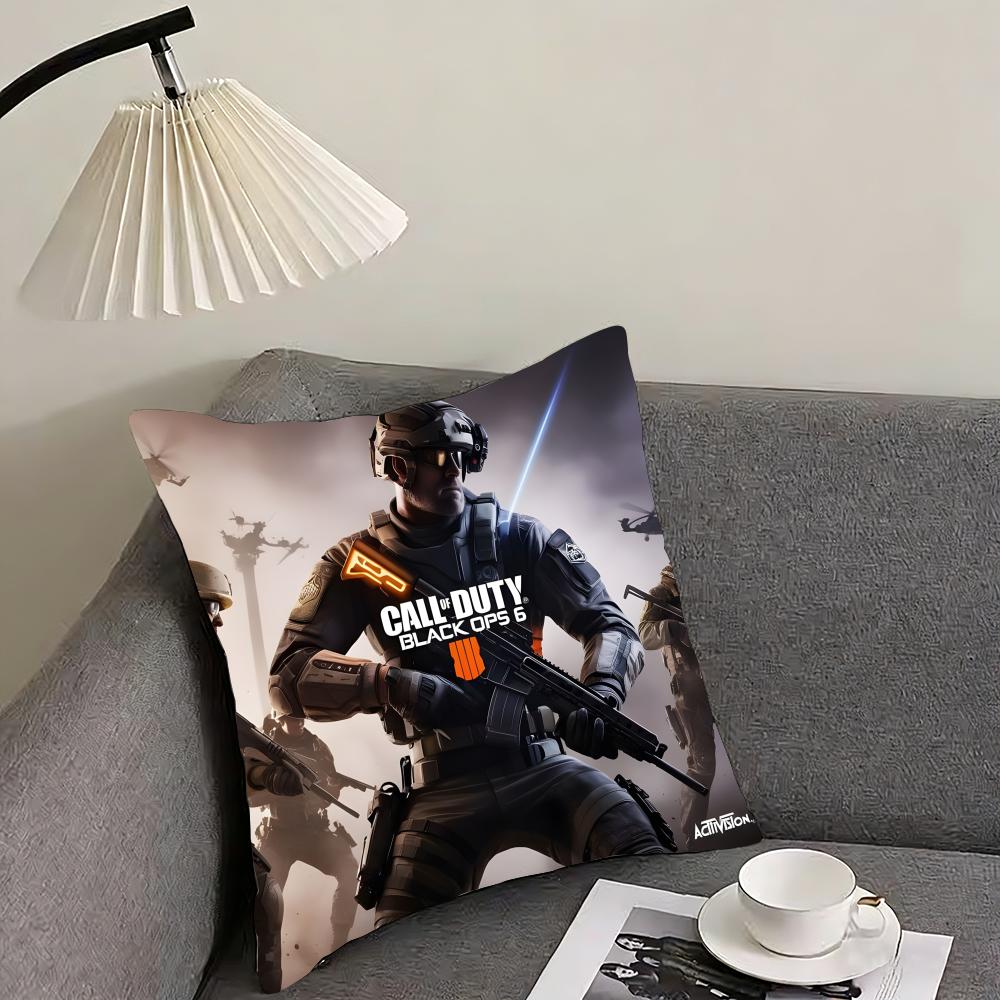 Game C-Call of D-Duty Black Ops Cushion Cover Reversible Plush Pillow Cover – For car, sofa, bedroom, perfect as a gift.