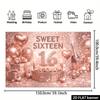2D Rose Gold Sweet Sixteen Backdrop 16th Birthday Party Background