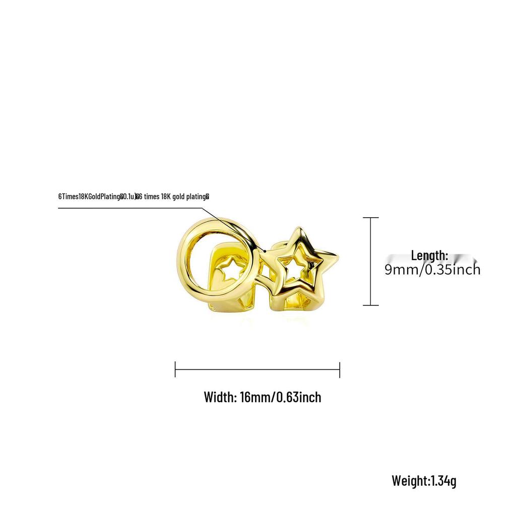 Pozłacane Grillz Hip-Hop: Puste wzory róży i gwiazdy biżuteria na Halloween