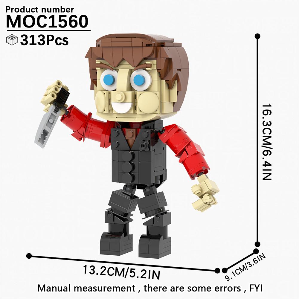 MOOXI New Halloween Horror Movie Games BrickHeadzed Children Toy MOC Brick Gift Assembly Model Kit For Adults Building Block Set