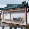 Transparent Thickened Plastic Film for Gazebo Partition - Windproof, Rainproof, Waterproof, and Dustproof Insulation with Perforations.