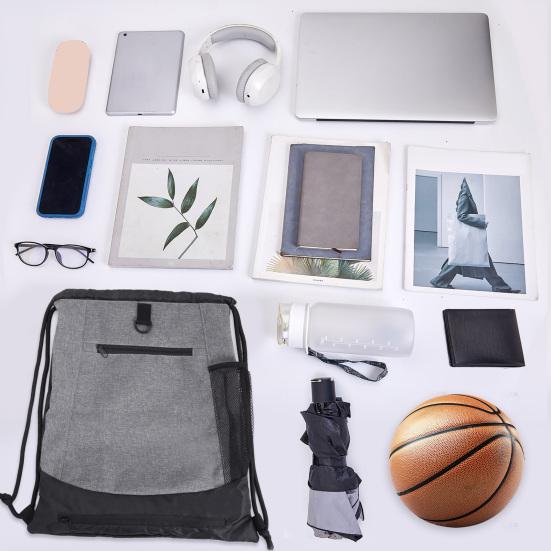 Drawstring Basketball Backpack Foldable Gym Bag with Detachable Ball Mesh Bag Sports Sackpack for Soccer Volleyball Baseball Yoga