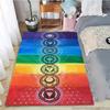 Rainbow 7 Chakra Mandala Bohemia Area Rug,Carpet Rug for Living Room Bedroom Sofa Doormat Decor,Yoga Soft Non-slip Floor Rugs