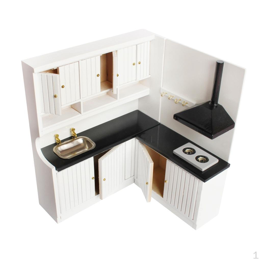 

1/12 Scale Dollhouse Furniture Wooden Kitchen Set for Kids
