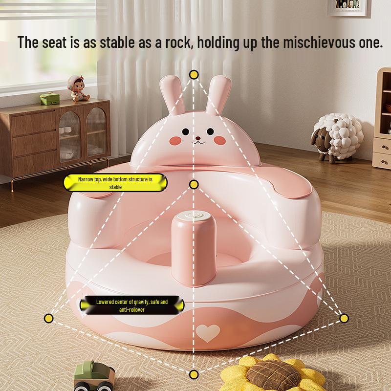 Cartoon Baby Inflatable Sofa: Portable, Anti-Fall, PVC Learning Seat