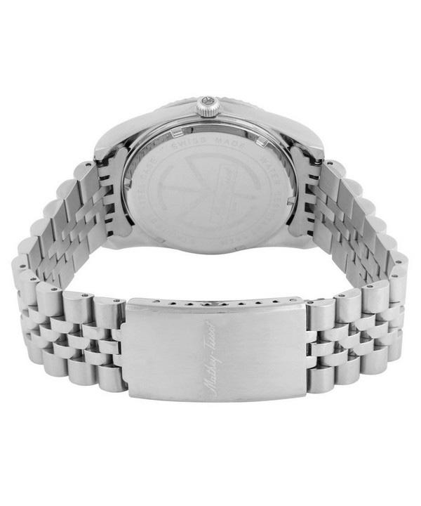 Mathey-Tissot Mathy II Edelstahl Kristall Akzente Schwarzes Zifferblatt Quarz H710AN Herrenuhr