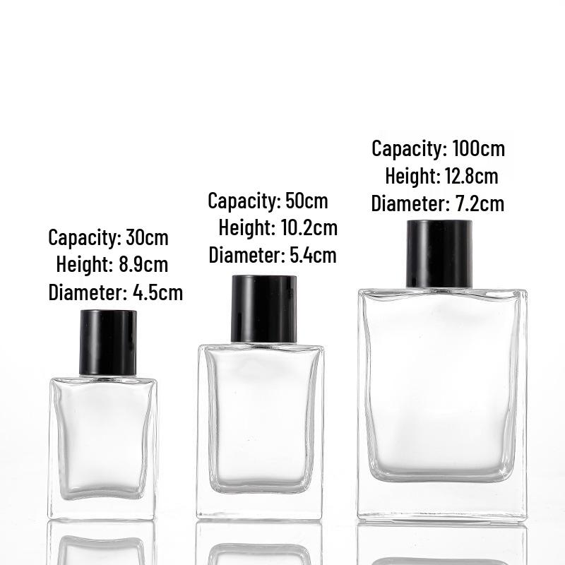 Classic Square Glass Perfume Bottle for Essential Oils - 30ml & 100ml Sizes 30ml Transparent Glass