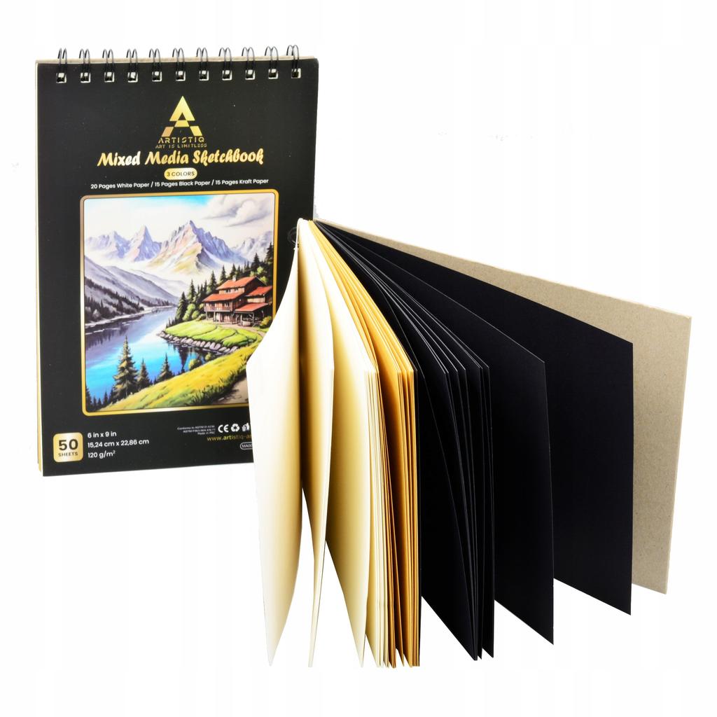 Artistiq Spiral Sketchbook A5 50 Sheets 3 Color Sketchbook 120G/M2