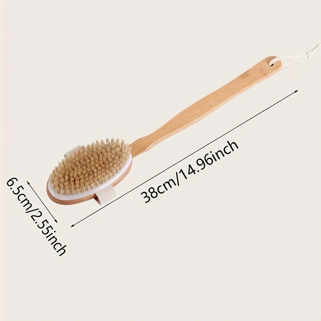 SPA Wooden Body Brush Natural Boar Bristle Organic Dry Skin Body Brush Bamboo Wet Back Shower Brushes Exfoliating Bathing Brush