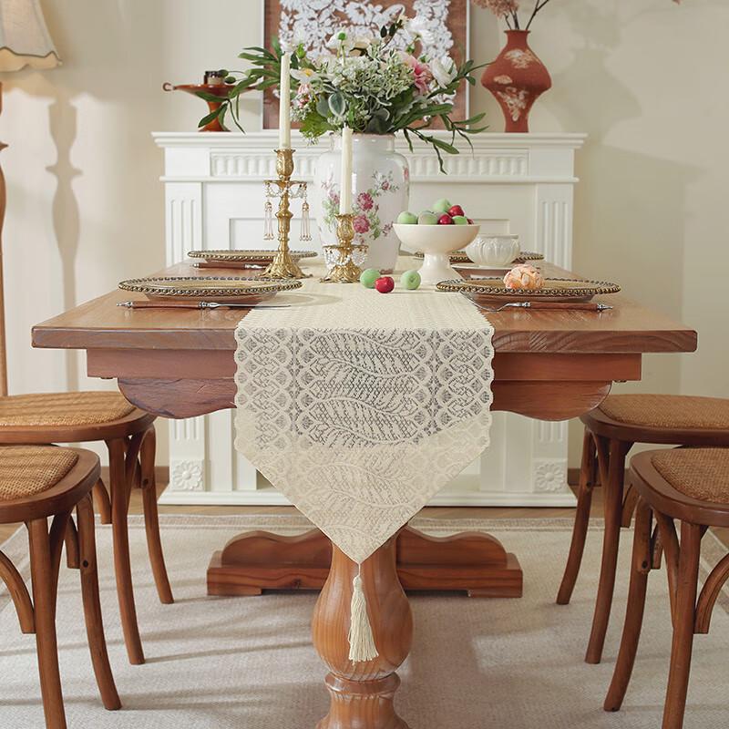 

Рустикальная скатерть-дорожка с кисточками «Пшеничная волна»