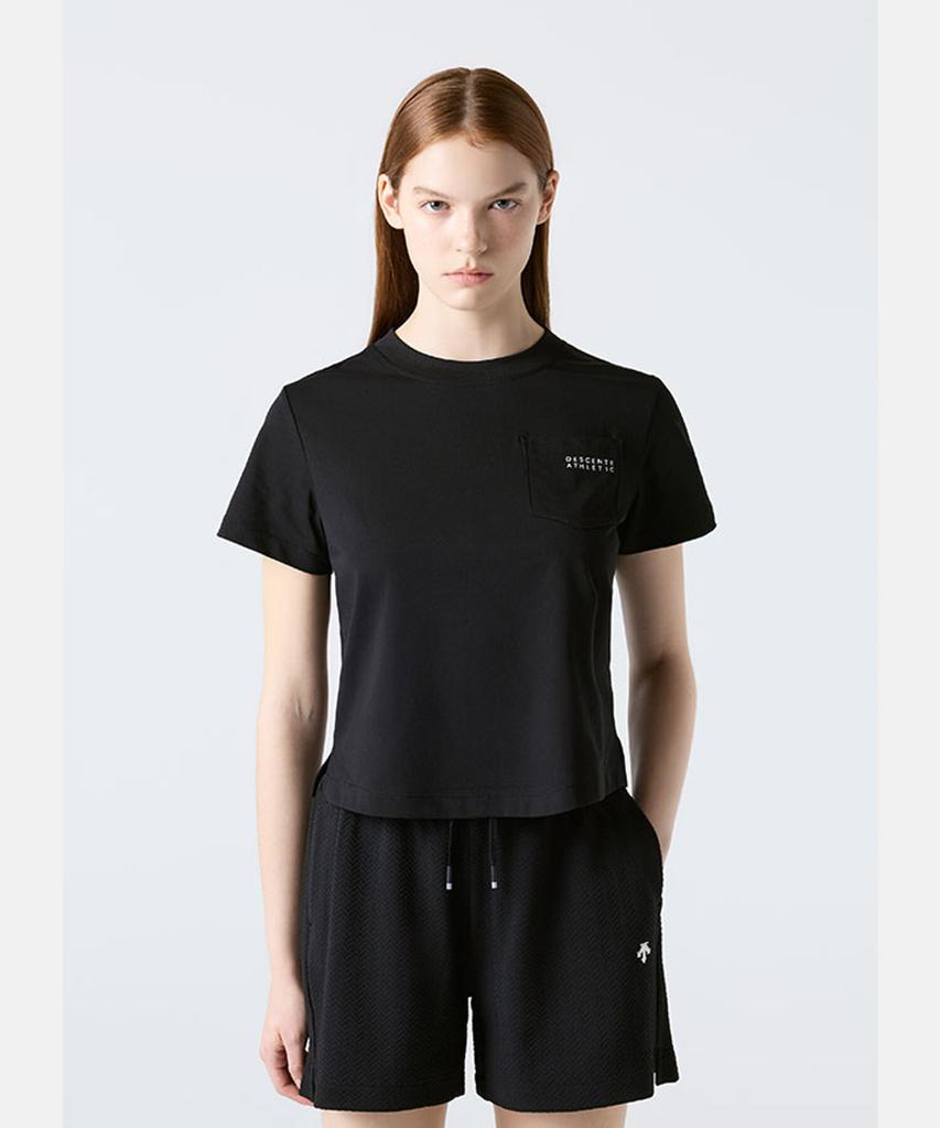 DESCENTE Women'S Cooling Semi-Crop Short Sleeve T-Shirt Black Sr112Pts14