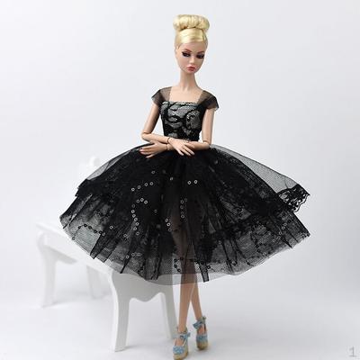 Elegante Moda Boneca Vestido de Noite Princesa Vestido de Festa Casamento Saia Bolha Traje Para 1/6