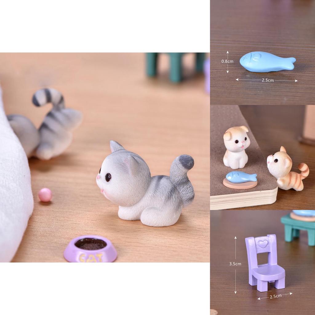 Delightful Cartoon Cat Design Mini Cat Dolls Ideal For Creative Cake Decorations And Gifts