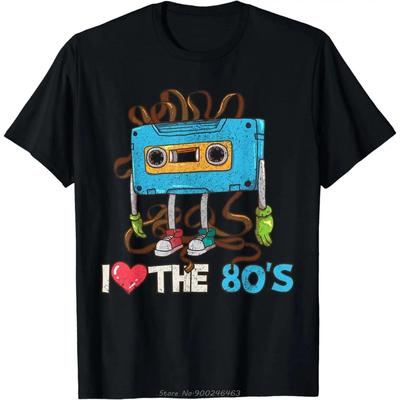 Zabawny Prezent Urodzinowy 1980 Lata 80. Kaseta Osiemdziesiąte Vintage T-Shirt O-neck Streetwear Koszulki Bawełniany T-shirt Oversize T-shirt