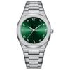 Waterproof Men's Watch Arabic Numeral Alloy Case Stainless Steel Luxury Shiny Black Silver Watch