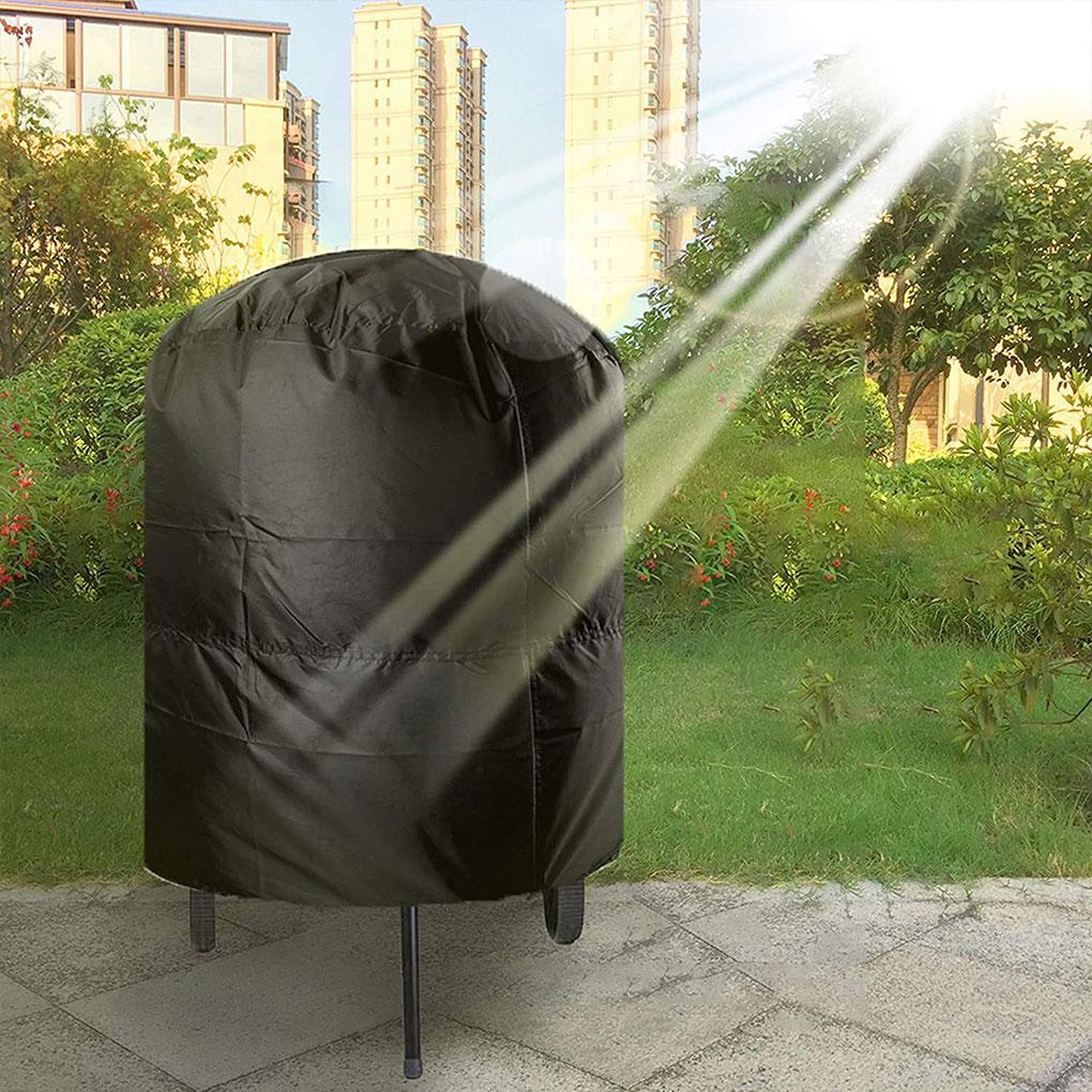 Multiple Size Grill Cover Round Heavy Duty Waterproof Barbecue Gas Grill Cover Heat Resistant Stain Resistant Waterproof Black