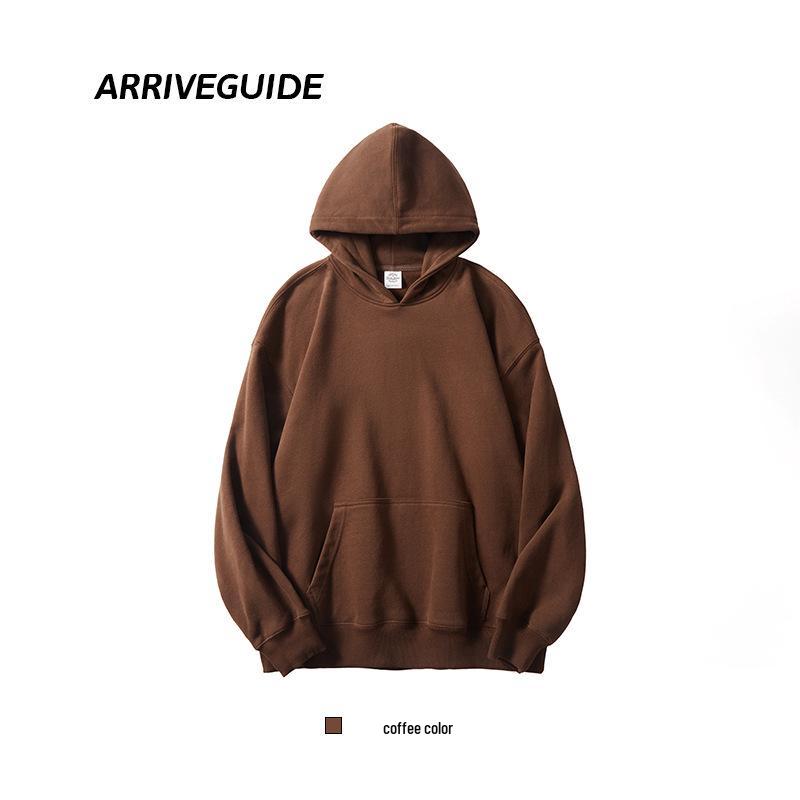 Men s 520g Heavyweight Stiff Hoodie, Spring/Autumn, Handsome American Retro Style, High-End Feel, Heather Gray, Hooded Sweatshirt L