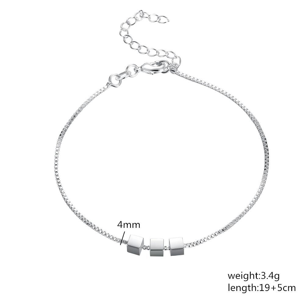 925 Sterling Silver Triangular Bracelet Fashion Jewelry