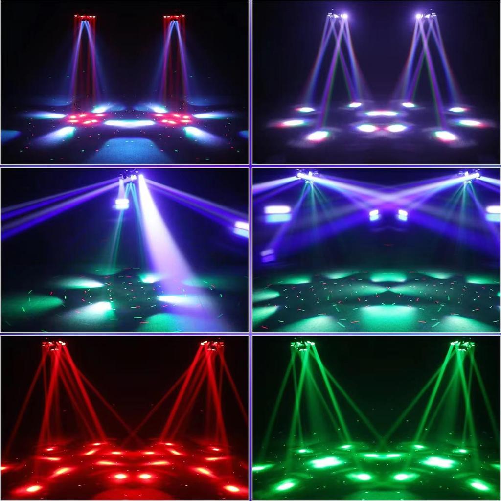 LED 10X10W 6 Head 4in 1  Moving Head Beam Light RG Laser Strobe Light DMX Stage Light RGB Beam Light Rotating Disco Party Bar Atmosphere