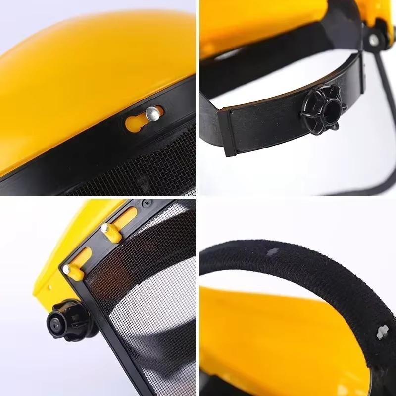 Casque de sécurité pour coupe-herbe de jardin, coupe-herbe, chapeau avec masque intégral en maille pour l'exploitation forestière, débroussailleuse, protection forestière