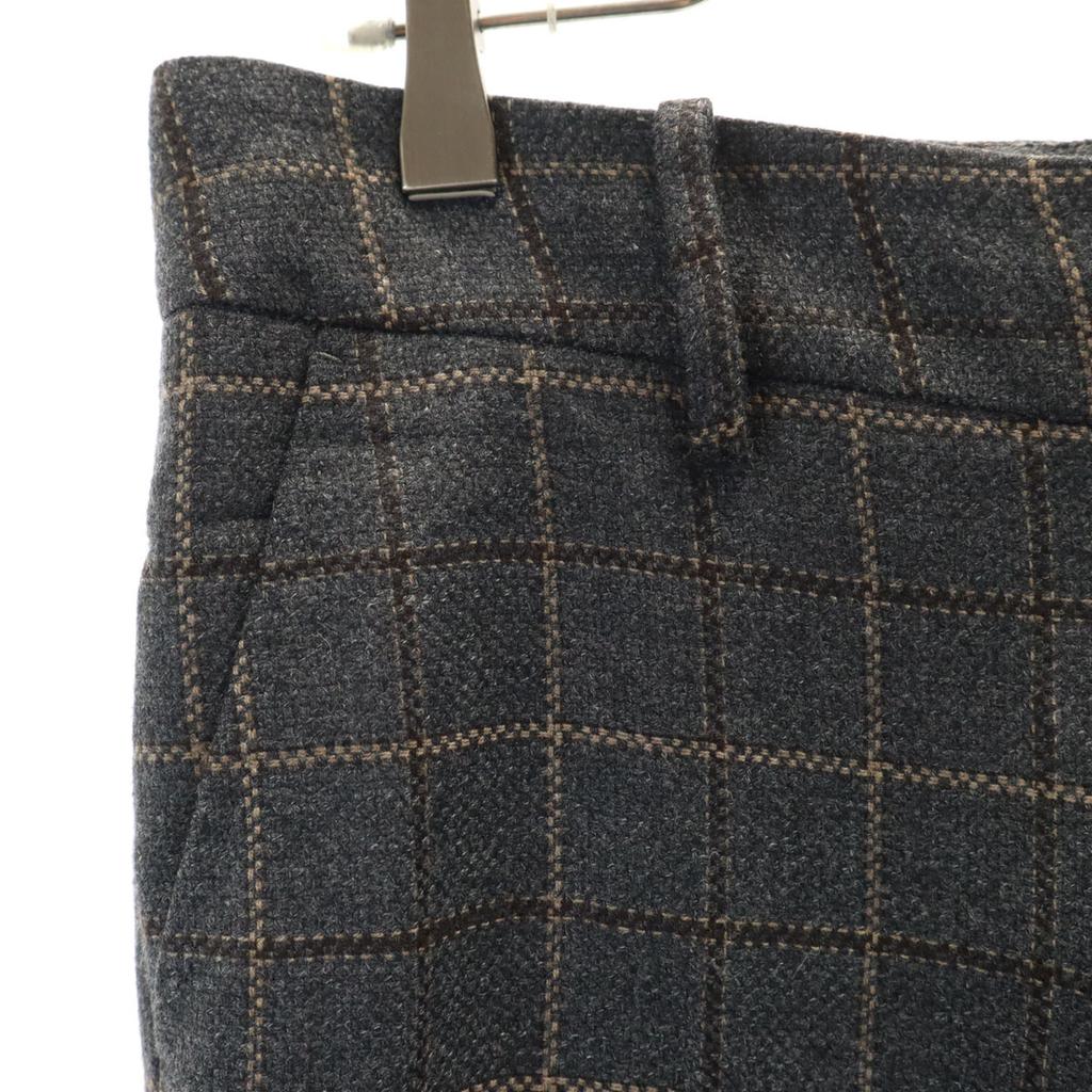 INCOTEX Made In Japan Wool Check Straight Pants 42 Gray Women Used