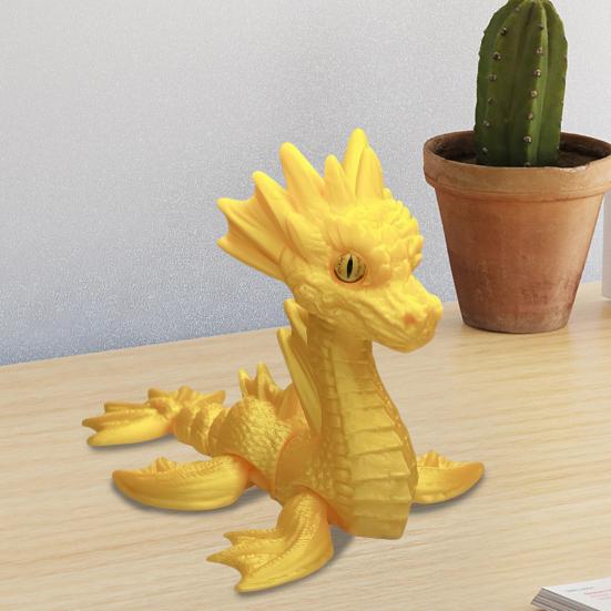 3D Printed Sea Dragon Figurine Movable Joints Dragon Figure Mini Articulated Dragon Model Fidget Toy Desktop Decoration Ornament