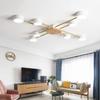 Wooden Led Ceiling Light Surface Mounted Ceiling Lamp AIBIOU Style Designer Metal Lustre for Living Room Kitchen Lights Fixtures