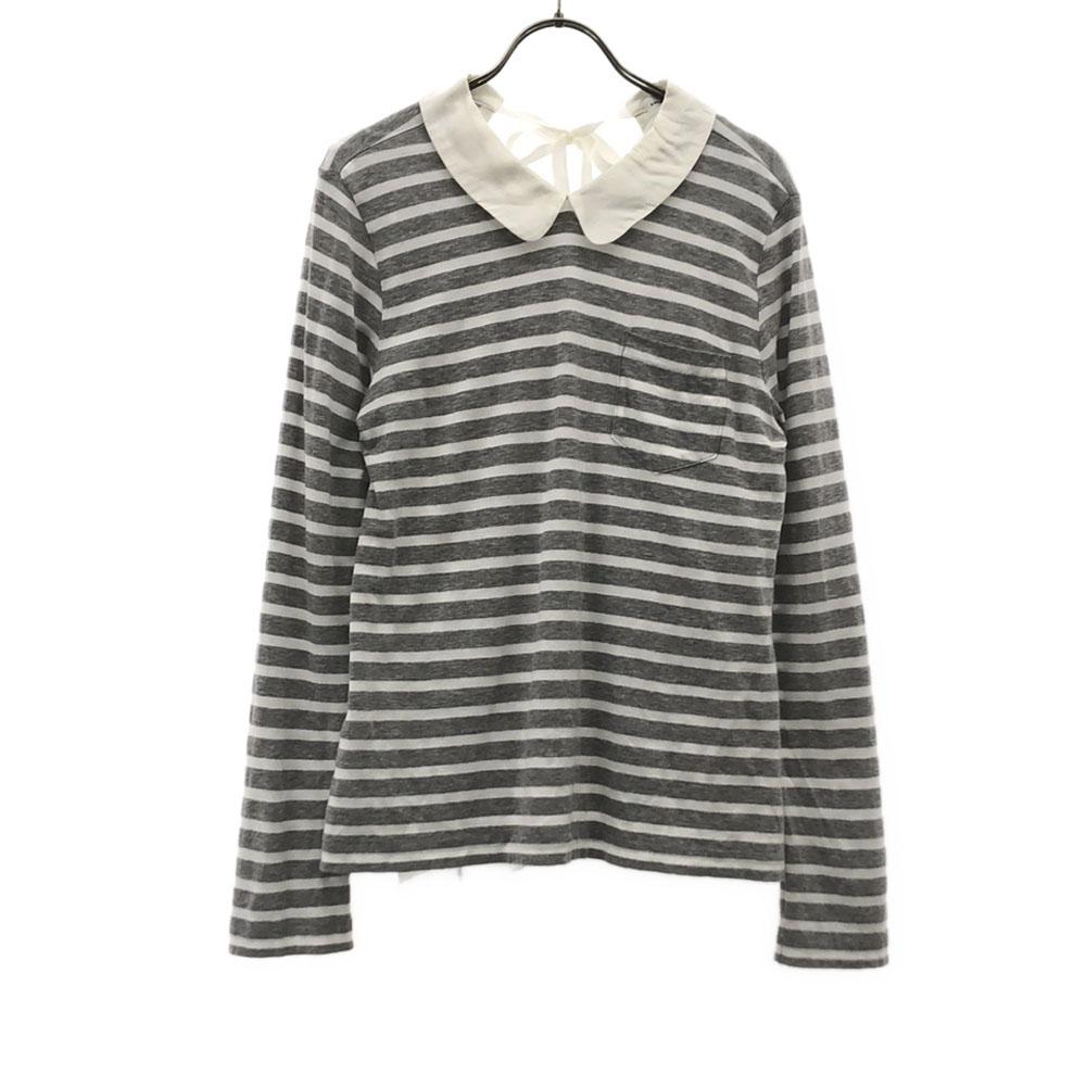 

sacai luck made in Japan Border Pattern Long sleeve Back ribbon Cut Women Used