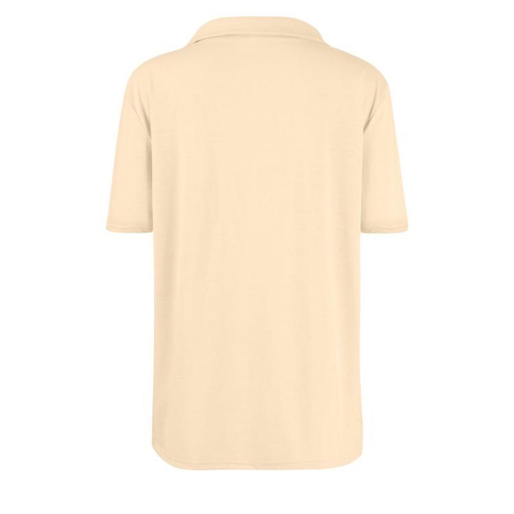 Summer Casual V Neck T Shirts Women Short Sleeves Collared Basic Tees Blouse