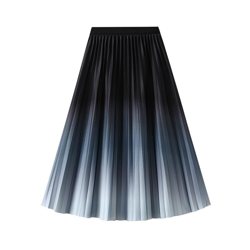 

Юбка с постепенным изменением, детская, весна и осень 2025, новая эластичная, с высокой талией, тонкая плиссированная юбка, юбка-драпировка One Size